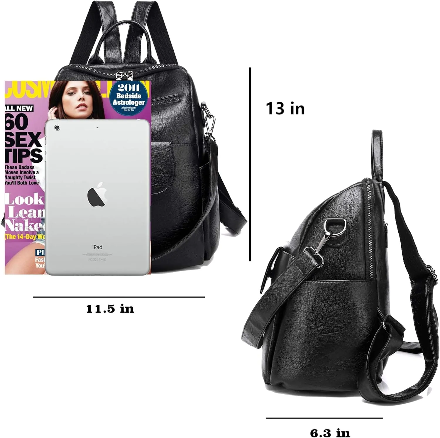 ASDSSRY Women Fashion Backpack Purse Waterproof Bookbags Travel Shopping Rucksack Convertible Ladies Shoulder Bag