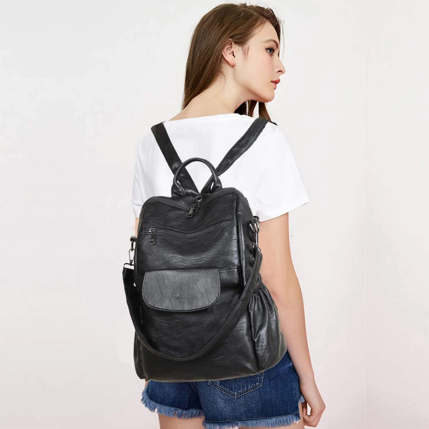 ASDSSRY Women Fashion Backpack Purse Waterproof Bookbags Travel Shopping Rucksack Convertible Ladies Shoulder Bag