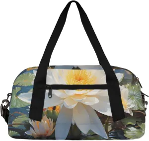 Asian Lotus Flower Gym Bag Lotus Flower Gym Bag Wet/Dry Bag With Extra Drawstring Backpack For Travelling To The Gym