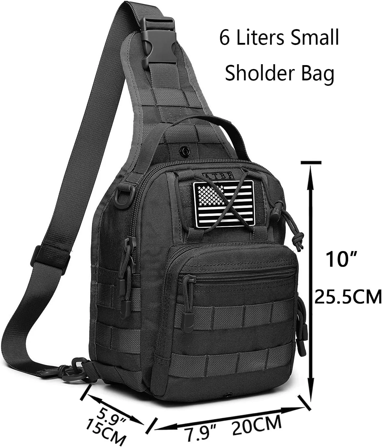 ATBP Small Tactical Sling Backpack Bag Holster One Over Shoulder Bag Pack Men With Universal Holster
