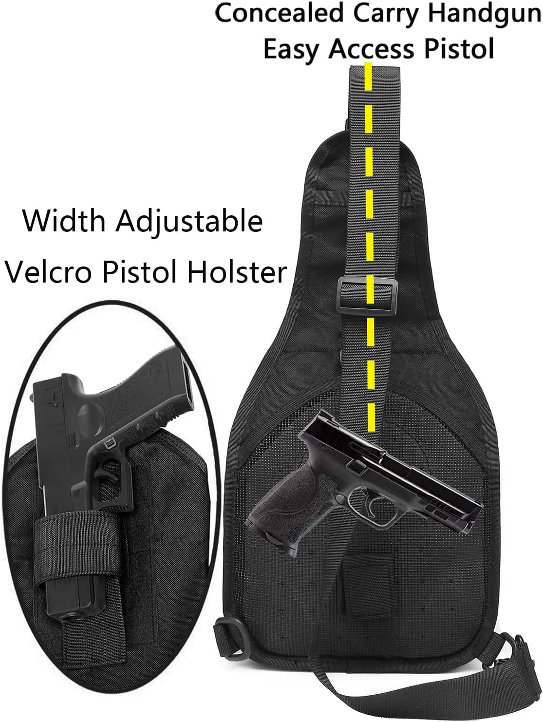 ATBP Small Tactical Sling Backpack Bag Holster One Over Shoulder Bag Pack Men With Universal Holster