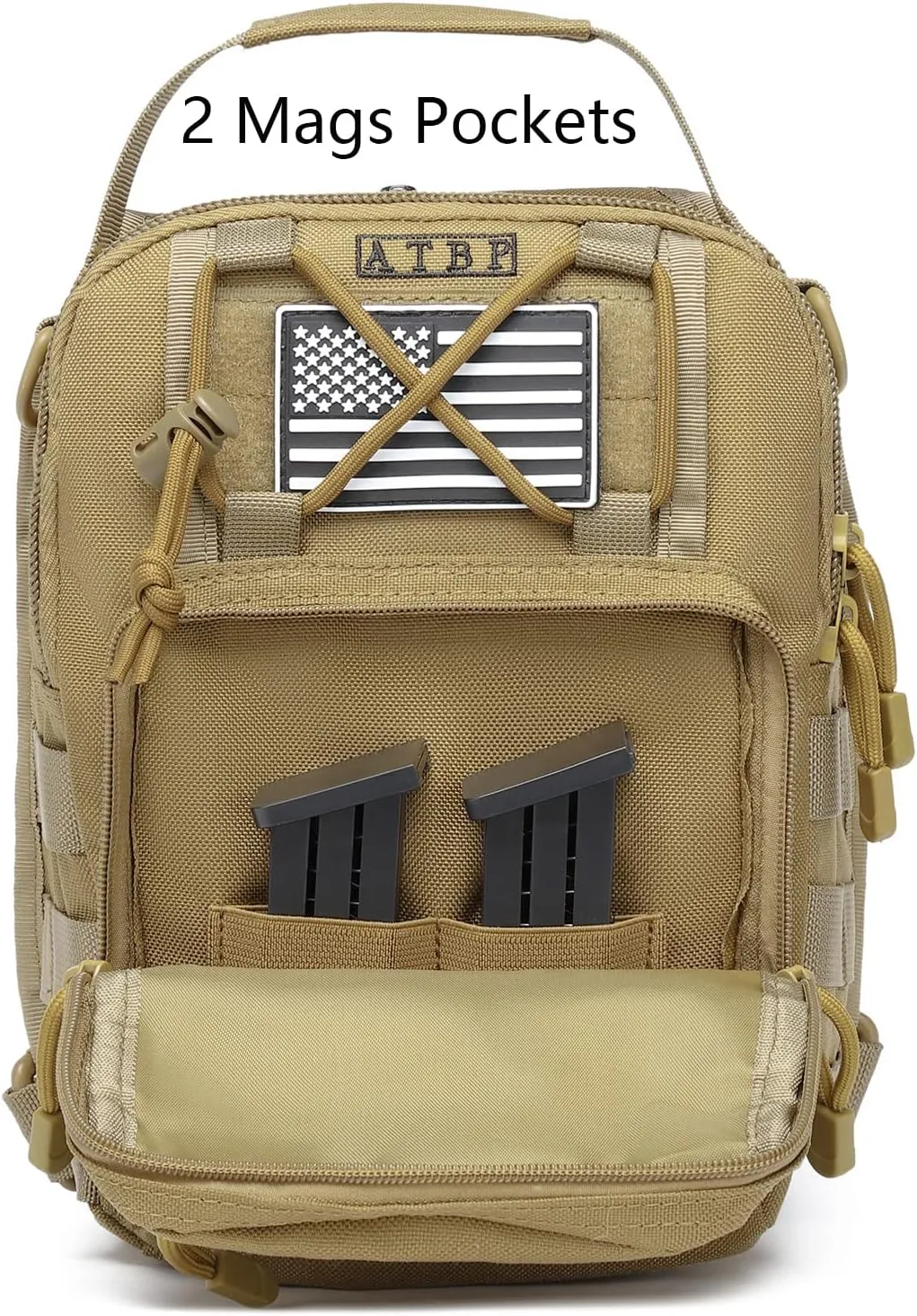 ATBP Small Tactical Sling Backpack Bag Holster One Over Shoulder Bag Pack Men With Universal Holster
