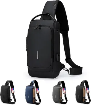 Auricz Bag, Auricz Sling Bag, 2025 New Carbon Fiber Streamline Anti-Theft Sling Bags, Waterproof Chest Bags