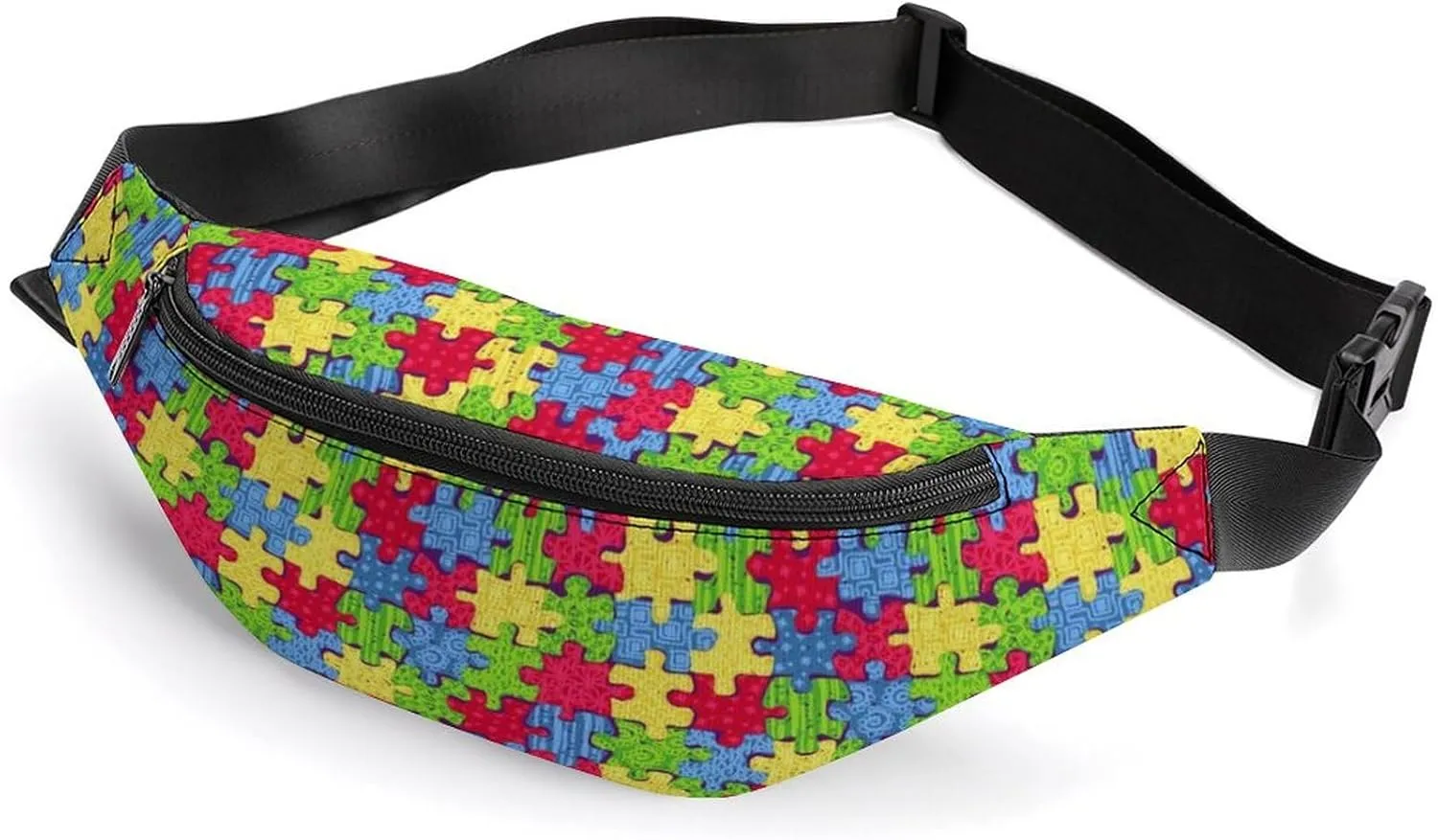Autism Awareness Crossbody Fanny Pack Waist Packs Adjustable Shoulder Bags Sling Bag for Hiking Running Cycling