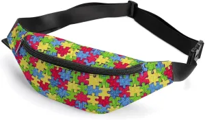 Autism Awareness Crossbody Fanny Pack Waist Packs Adjustable Shoulder Bags Sling Bag for Hiking Running Cycling