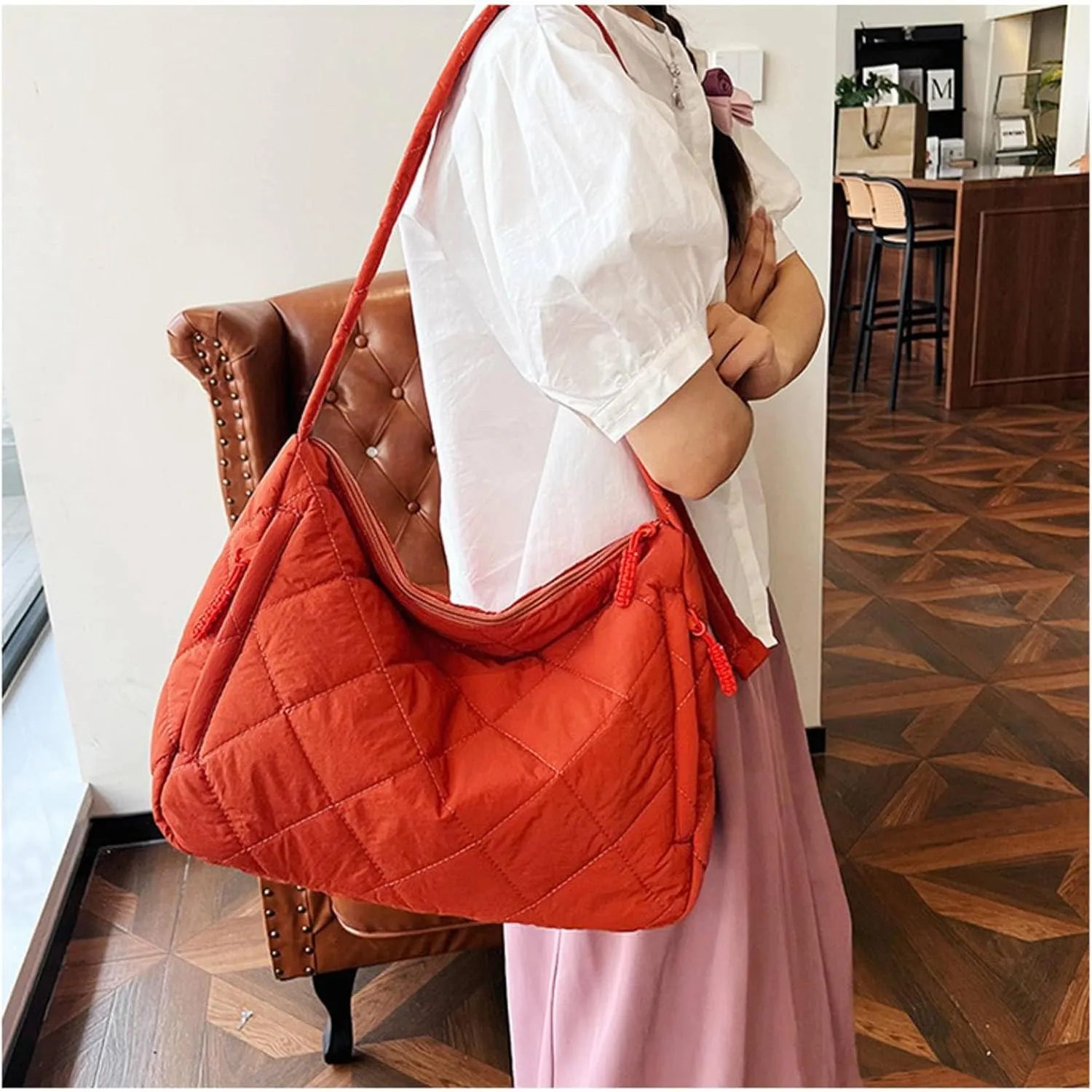 Autumn and winter new cotton-padded bag female minority Ring-girdle full shoulder oblique span bag large capacity