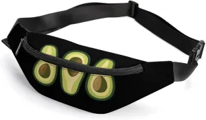 Avocado Slices Crossbody Fanny Pack Waist Packs Adjustable Shoulder Bags Sling Bag for Hiking Running Cycling