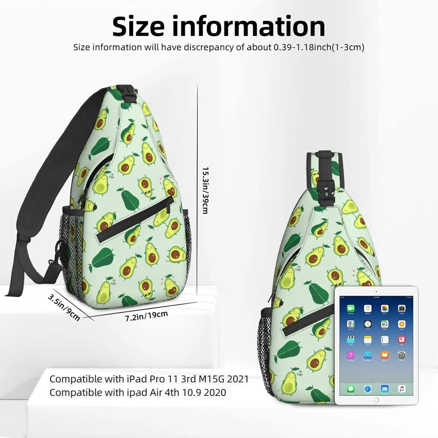 Avocados Sling Bag for Women Crossbody Shoulder Bag Casual Daypack Backpacks Men Chest Bag Gym Cycling Travel Hiking