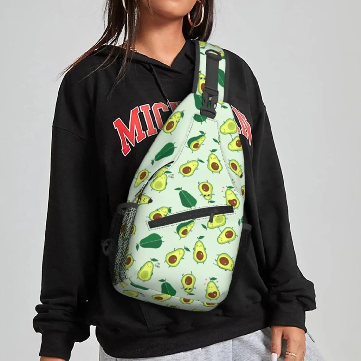 Avocados Sling Bag for Women Crossbody Shoulder Bag Casual Daypack Backpacks Men Chest Bag Gym Cycling Travel Hiking
