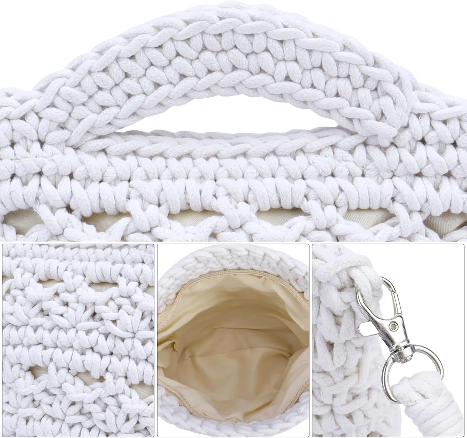 Ayliss Straw Crossbody Bag for Women Summer Knit Beach Bag Shoulder Handmade Crochet Crossbody Purse for Women Detachable