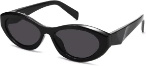 AZorb Retro Oval Sunglasses for Women Cat Eye Sun Glasses 90s Sunnies UV400 Protection