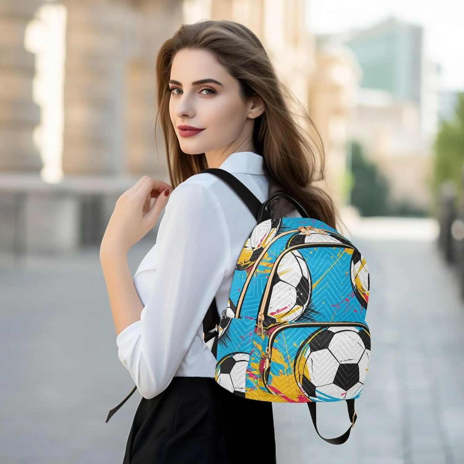 Backpack for Men and Women - Lightweight Laptop Backpack Casual Daypack for College Work Travel, Football (80), Medium, Small