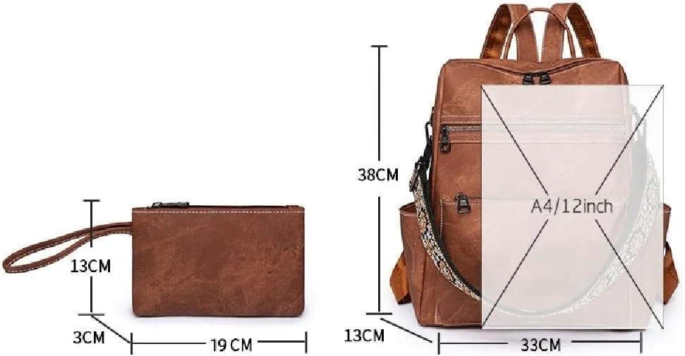 Backpack Handbags for Women PU Leather,Ladies Travel Backpack Fashion Waterproof Anti-Theft Shoulder Bag (Pink)
