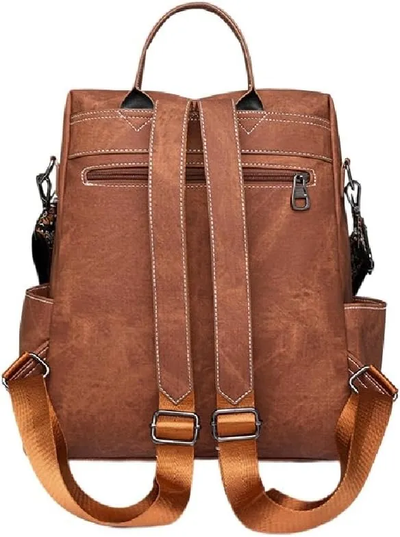 Backpack Handbags for Women PU Leather,Ladies Travel Backpack Fashion Waterproof Anti-Theft Shoulder Bag (Pink)