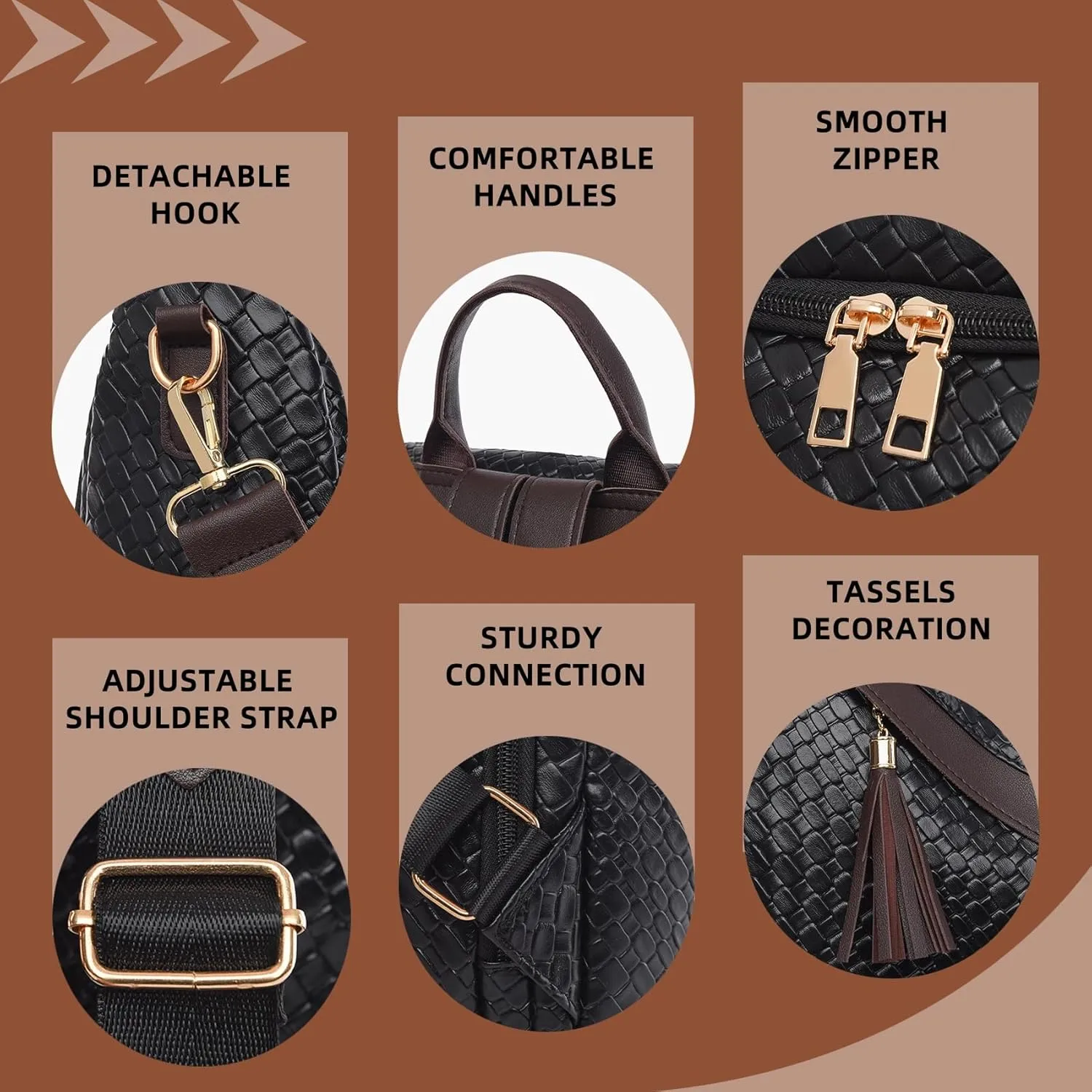 Backpack Purse for Women Leather Anti-theft Shoulder Bags Fashion Convertible Lightweight Travel Bag Women's Handbag (black)