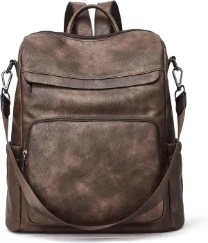 Backpack Purse for Women Leather Convertible Travel Backpack Fashion Designer Large Shoulder Bags