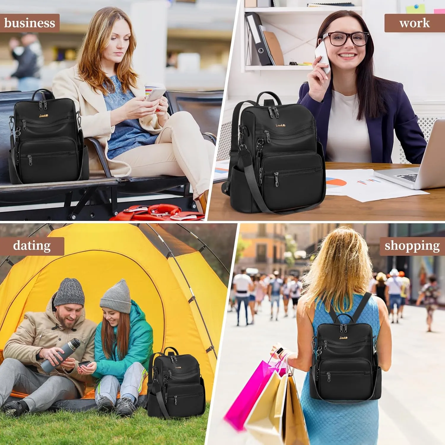 Backpack Purse for Women Travel Convertible Shoulder Tassel Bag Ladies Work Travel Handbags
