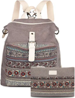 Backpack Purse Women Girls Canvas Backpack/Rucksack Convertible Shoulder bag Casual Daypack