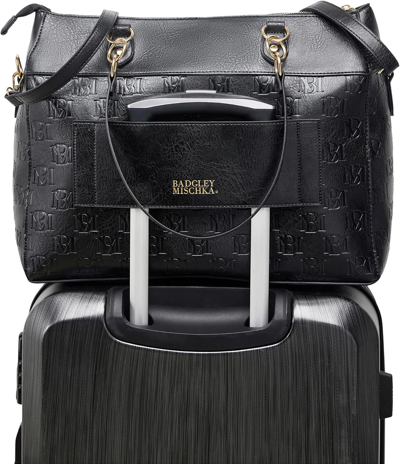 Badgley Mischka Madalyn Vegan Leather Travel Tote Weekender Bag