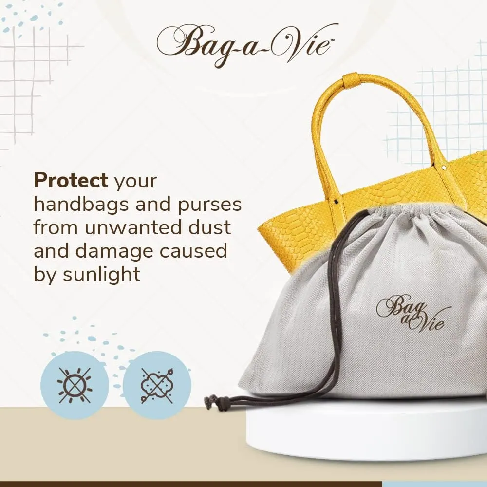 Bag-a-Vie Canvas Dust Bags - Handbag Closet & Travel Storage Organizer, Grande (23"x19")