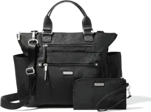 Baggallini 3-in-1 Convertible Backpack Handbag 15x12 Lightweight Travel Bag Crossbody Zippered Tote W/RFID Phone Wristlet
