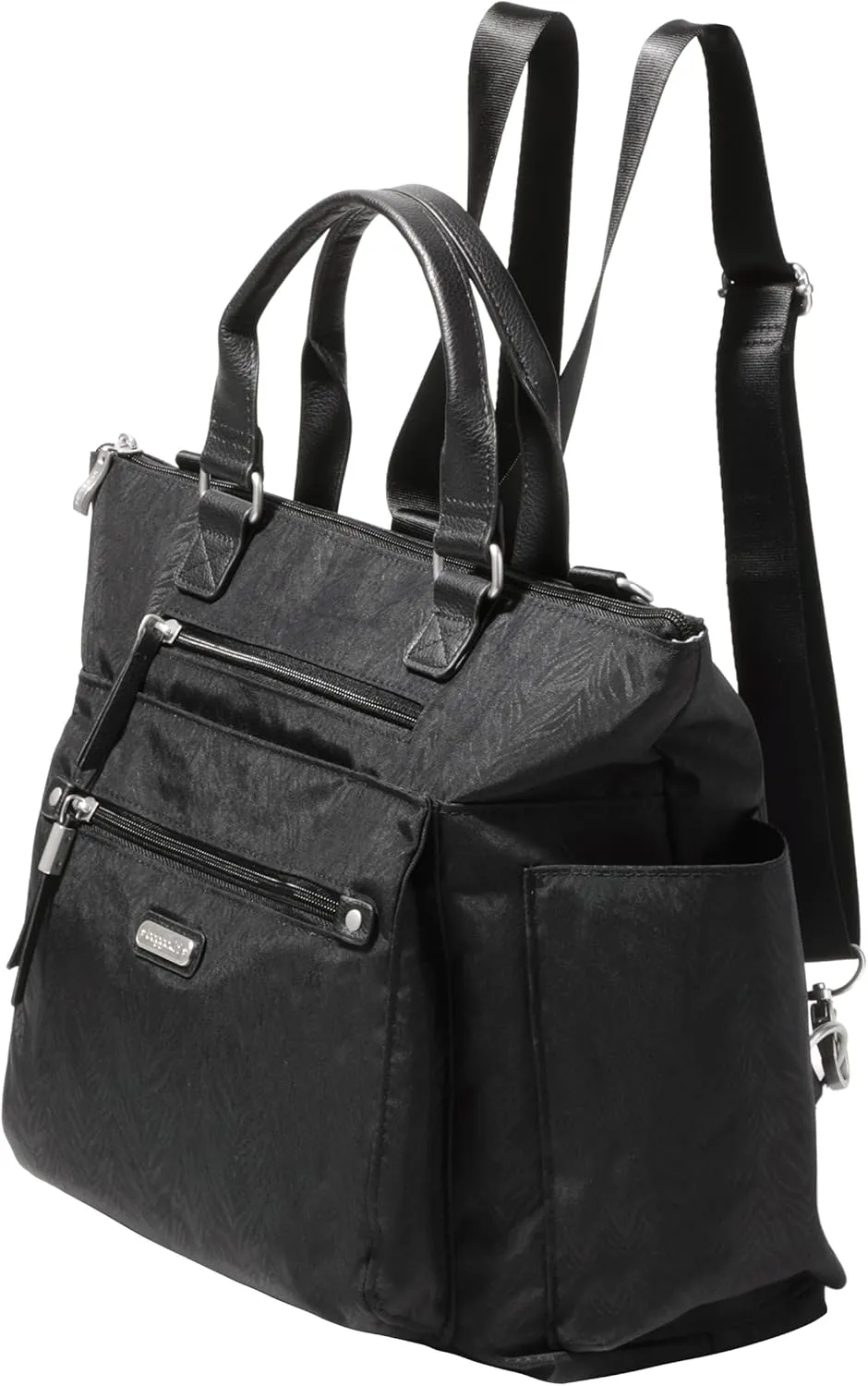 Baggallini 3-in-1 Convertible Backpack Handbag 15x12 Lightweight Travel Bag Crossbody Zippered Tote W/RFID Phone Wristlet