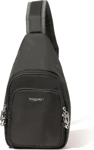 Baggallini Anti-Theft Daytripper Sling 7x12 Crossbody Travel Safe Bag W/Securtex Locking Zippers, Slash-Resistant & RFID