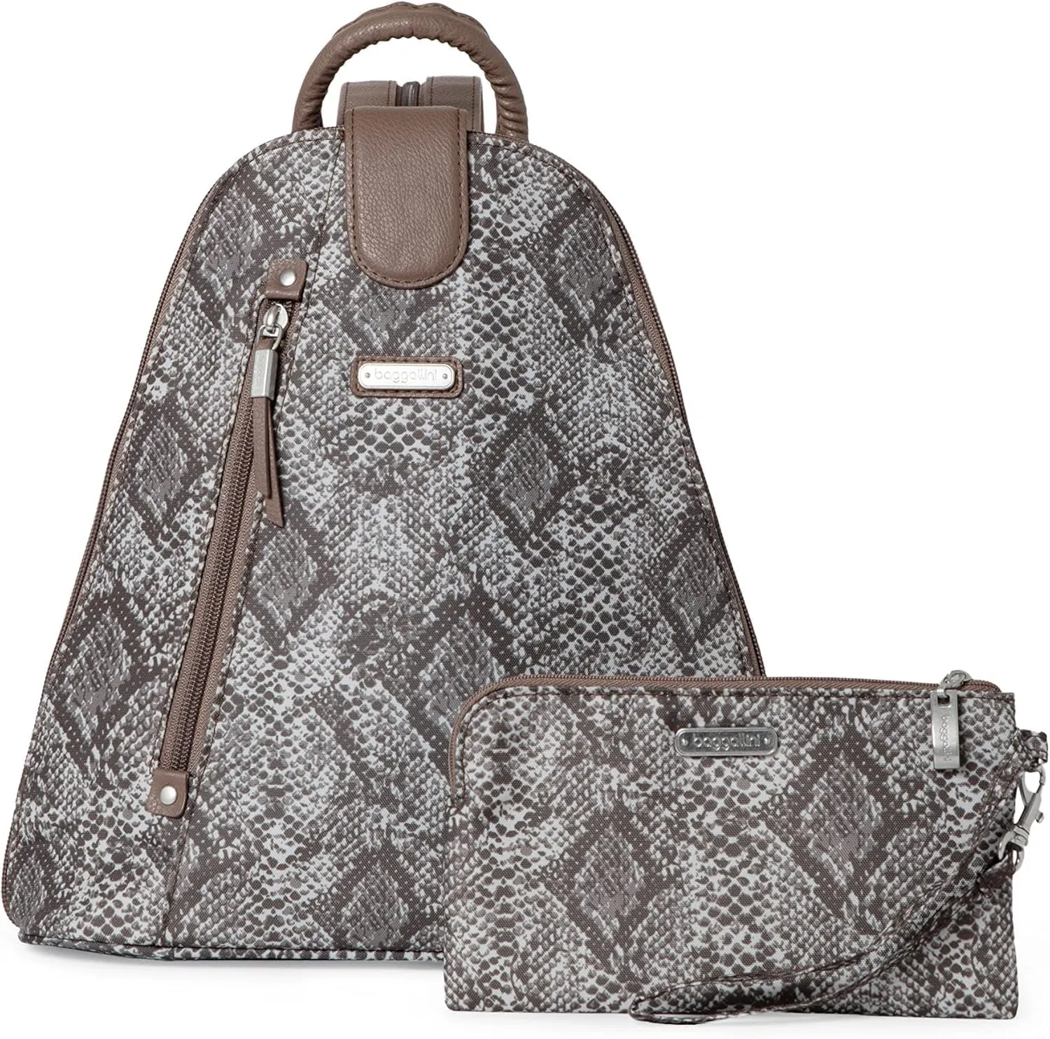 Baggallini Metro Backpack with RFID Phone Wristlet - 9x11 Convertible Sling Bag for Women with Adjustable Shoulder Straps