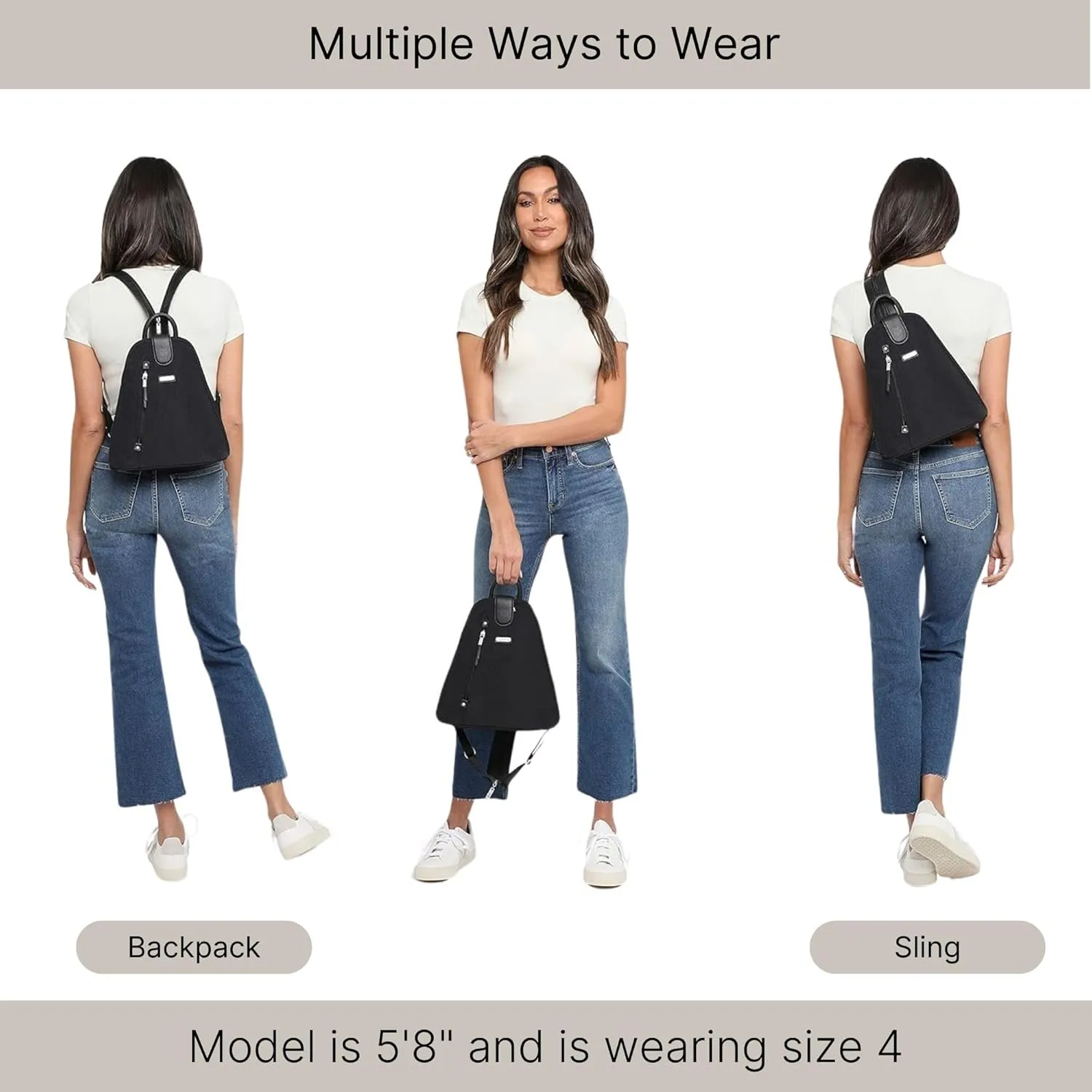 Baggallini Metro Backpack with RFID Phone Wristlet - 9x11 Convertible Sling Bag for Women with Adjustable Shoulder Straps