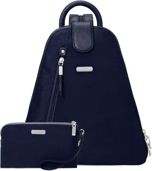 Baggallini Metro Backpack with RFID Phone Wristlet - 9x11" Convertible Sling Bag for Women with Adjustable Shoulder Straps