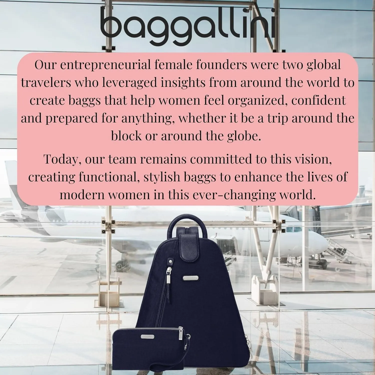 Baggallini Metro Backpack with RFID Phone Wristlet - 9x11" Convertible Sling Bag for Women with Adjustable Shoulder Straps