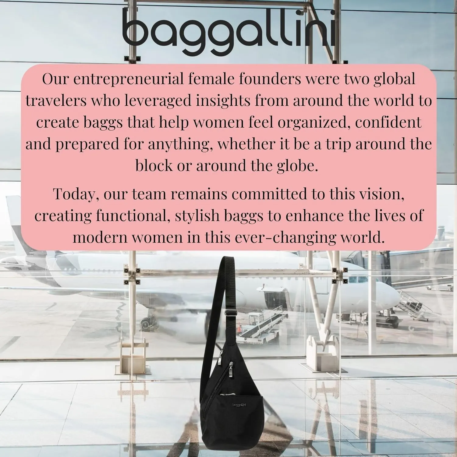 Baggallini Mini Sling - 12x7 Sling Crossbody Bag Backpack with Adjustable Shoulder Strap
