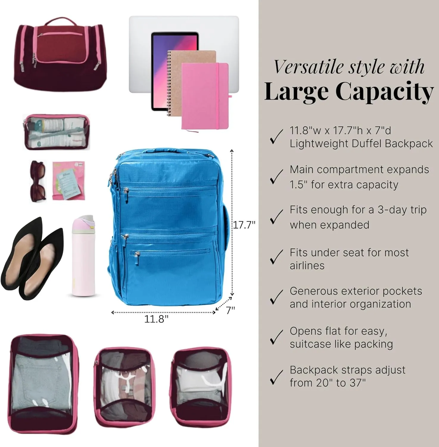 Baggallini Modern Convertible Travel Backpack