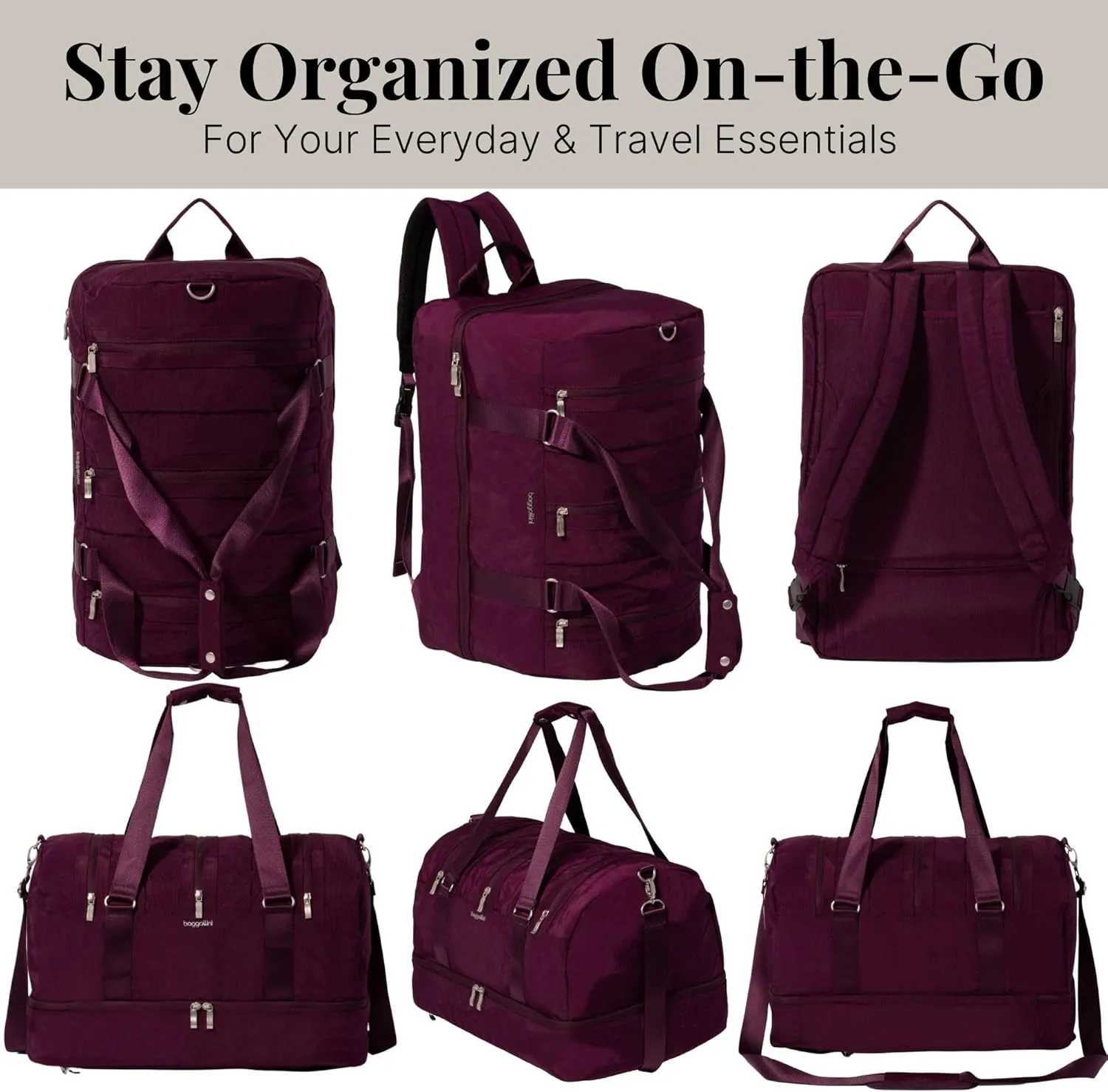 Baggallini Multizip Convertible Duffel