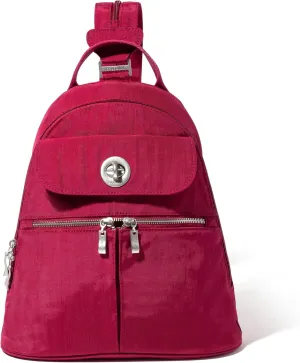 Baggallini Naples Convertible Small Daypack Sling Crossbody, Beet Red