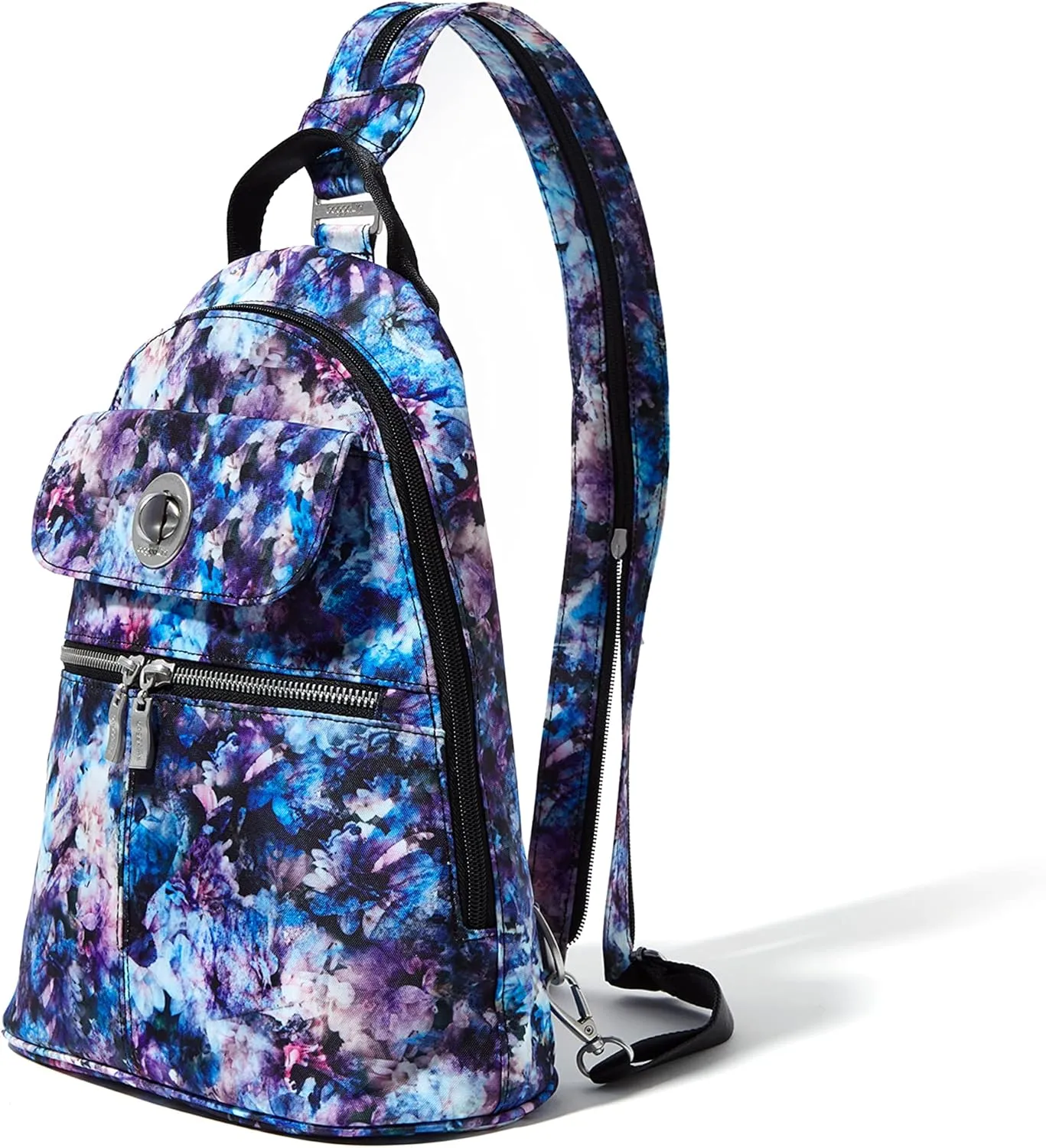Baggallini Naples Convertible Small Daypack Sling Crossbody, Black Opal