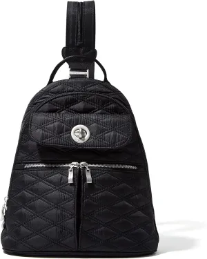 Baggallini Naples Convertible Small Daypack Sling Crossbody, Black Quilt