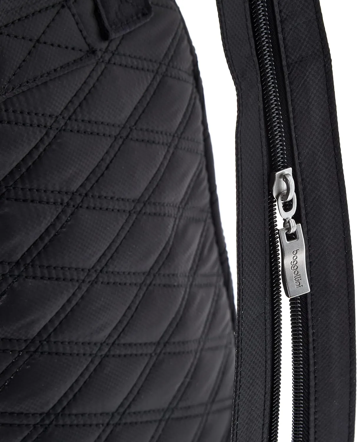 Baggallini Naples Convertible Small Daypack Sling Crossbody, Black Quilt