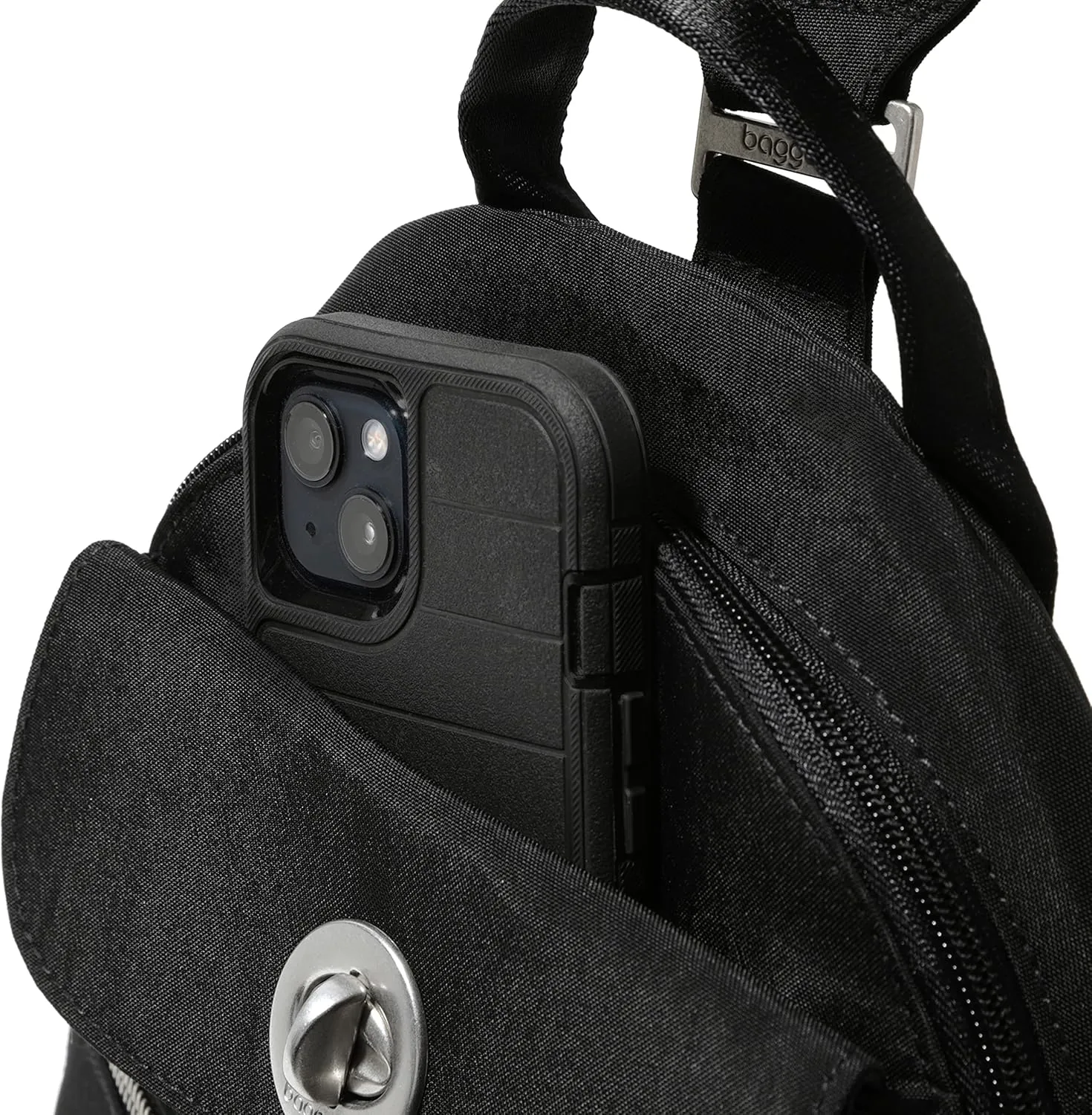 Baggallini Naples Convertible Small Daypack Sling Crossbody, Black
