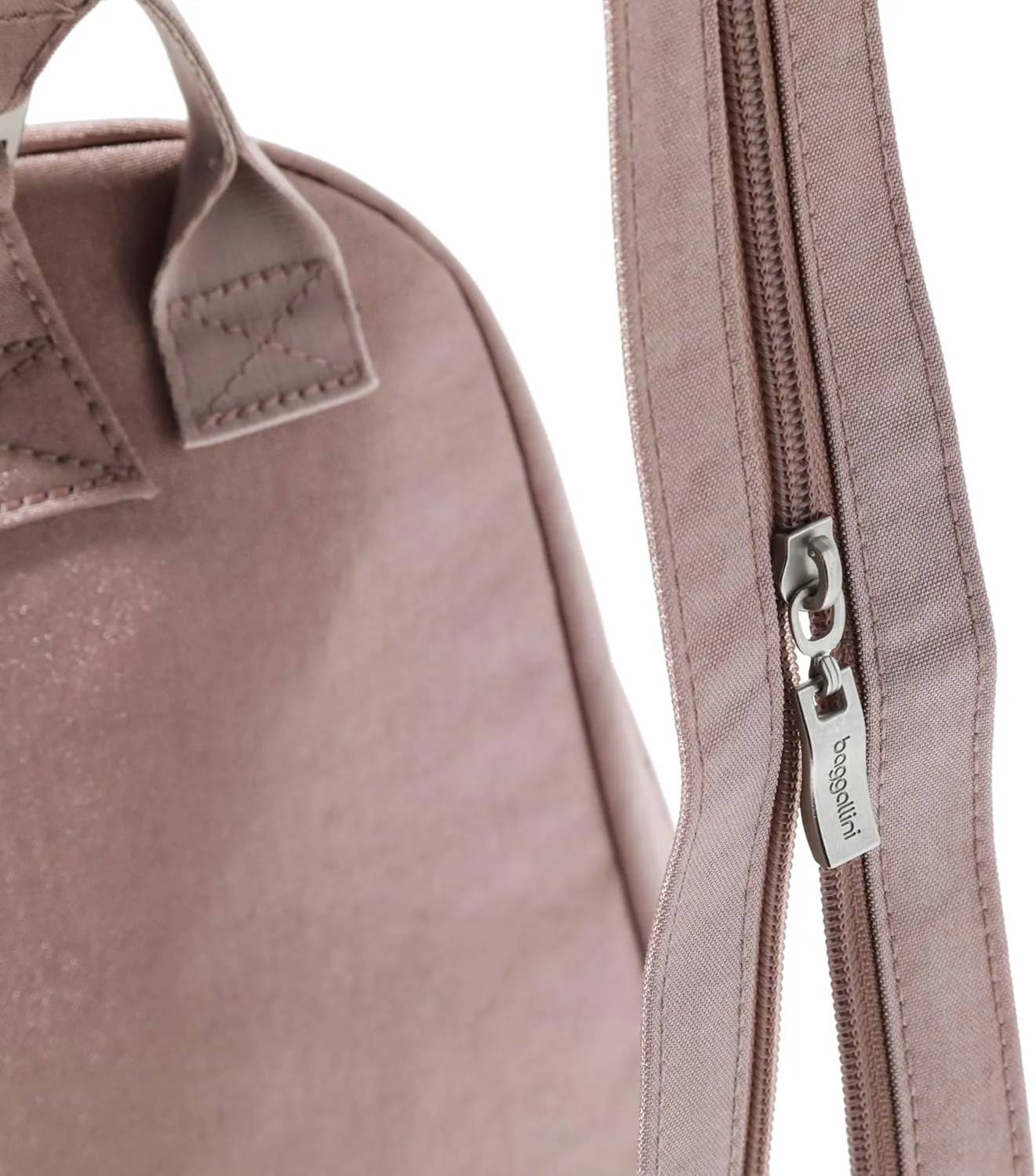 Baggallini Naples Convertible Small Daypack Sling Crossbody, Blush Shimmer