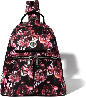 Baggallini Naples Convertible Small Daypack Sling Crossbody, Peony Bloom