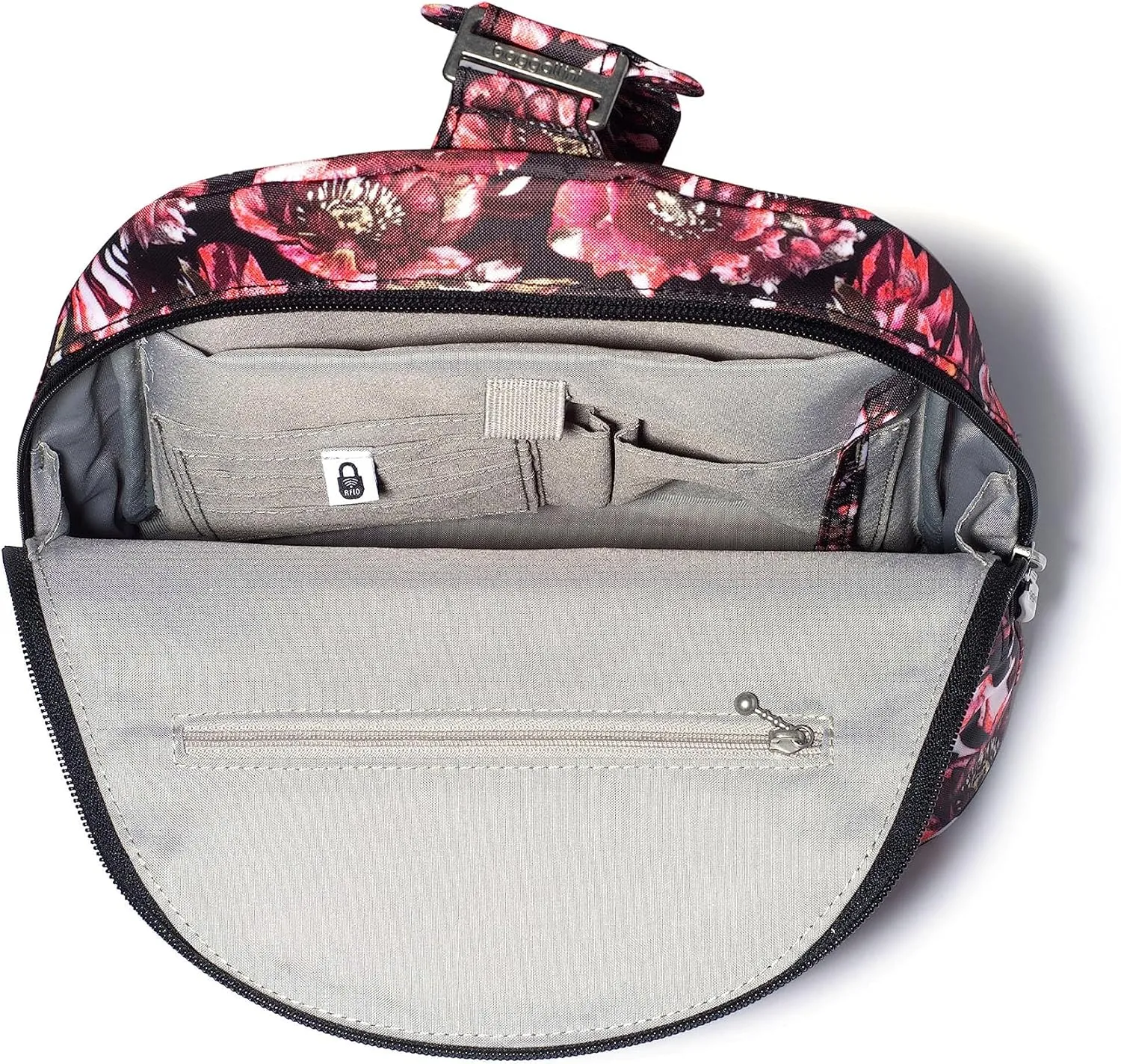 Baggallini Naples Convertible Small Daypack Sling Crossbody, Peony Bloom