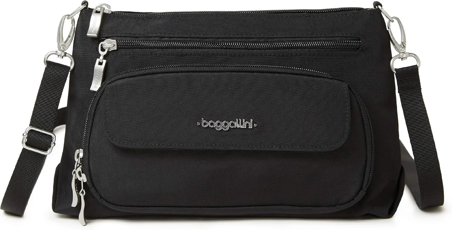 Baggallini Original Everyday 11x 7.5 Crossbody Bags for Women RFID Protected Lightweight Nylon Zippered Travel Purse