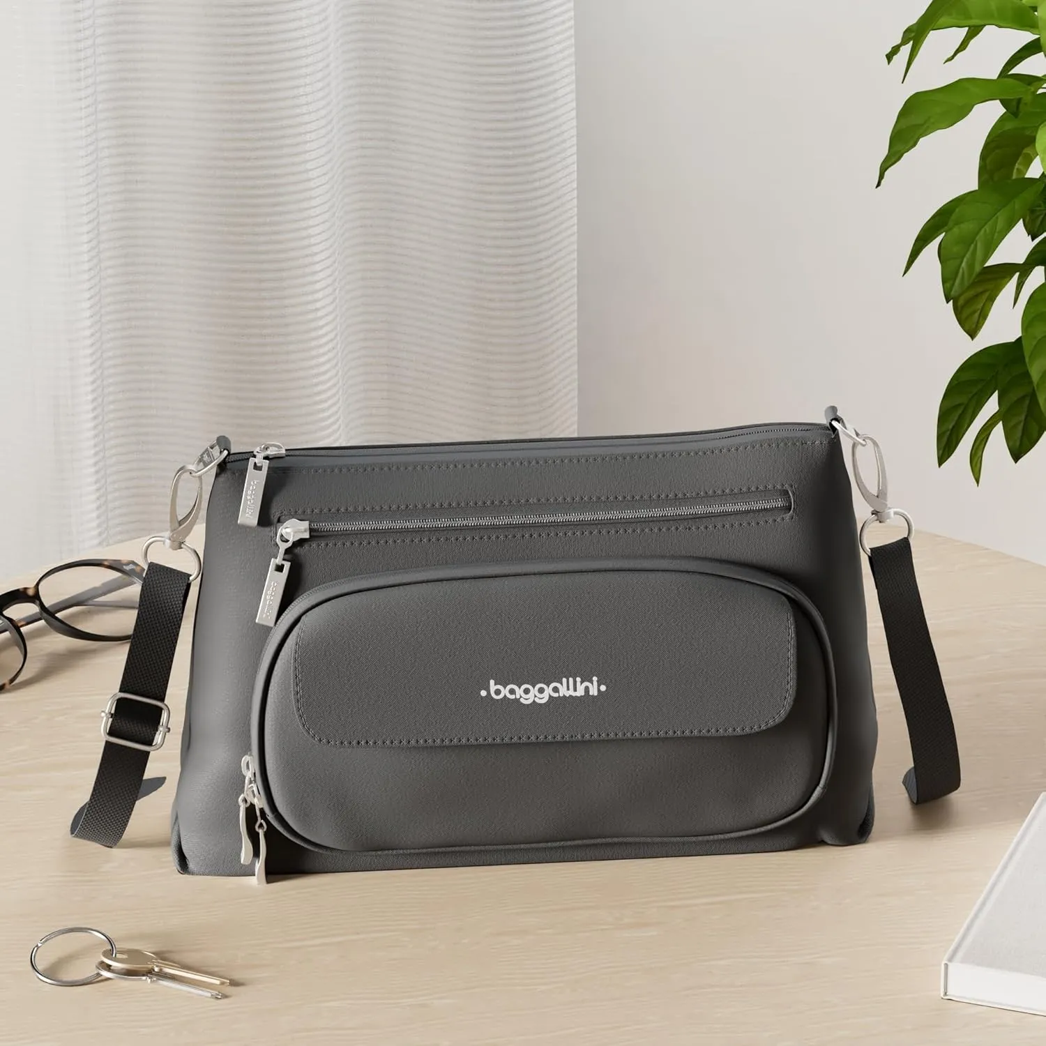 Baggallini Original Everyday 11x 7.5 Crossbody Bags for Women RFID Protected Lightweight Nylon Zippered Travel Purse