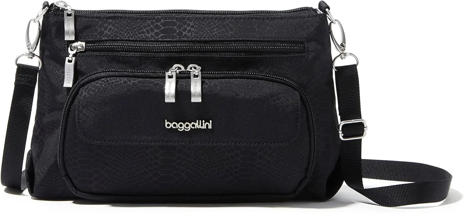 Baggallini Original Everyday 11x 7.5 Crossbody Bags for Women RFID Protected Washable Lightweight Nylon Zippered Travel Purse