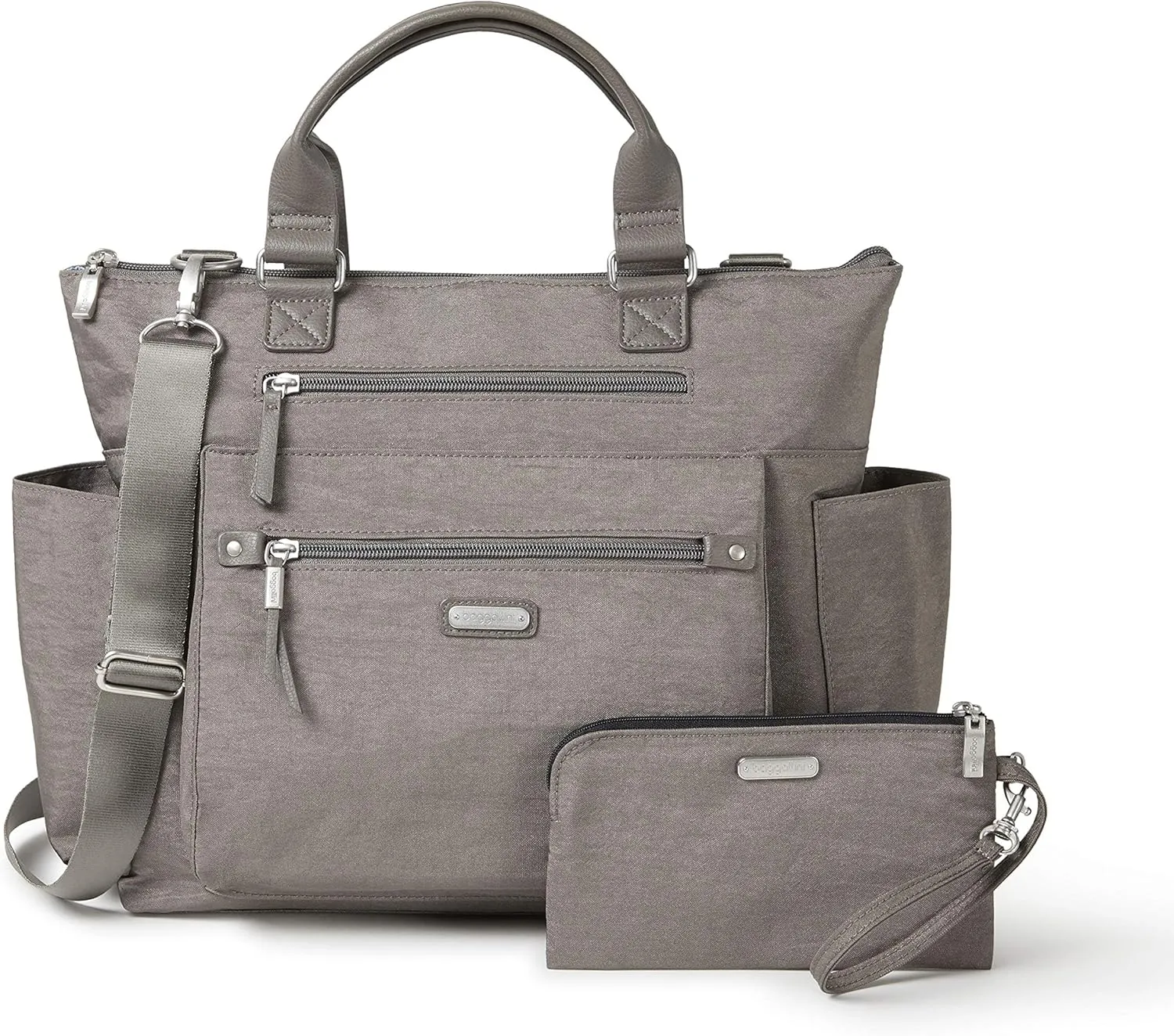 Baggallini Womens 3-in-1 Convertible Backpack, Sterling Shimmer, One Size US