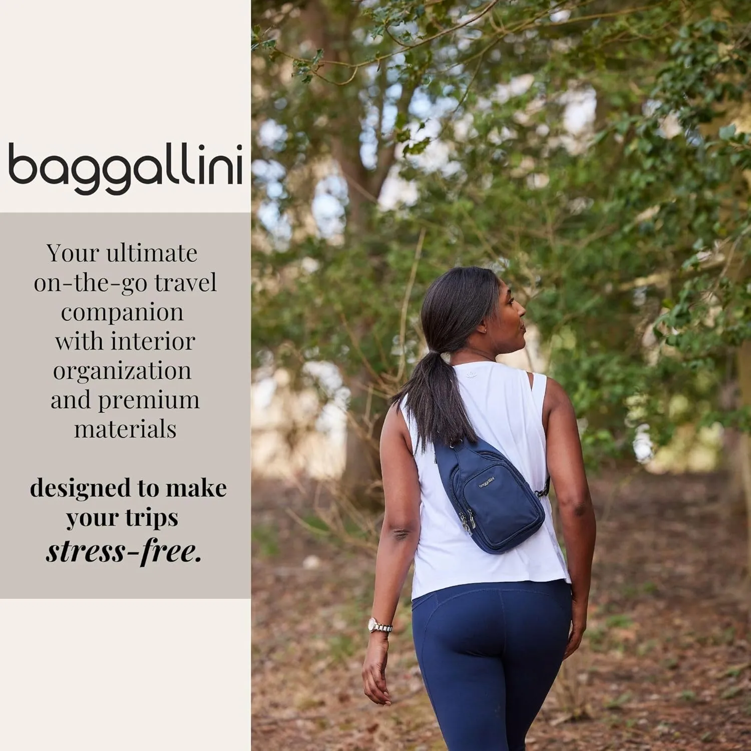 Baggallini Women's Central Park Sling 12"x7" Crossbody Bag W/Convertible Adjustable Shoulder Strap