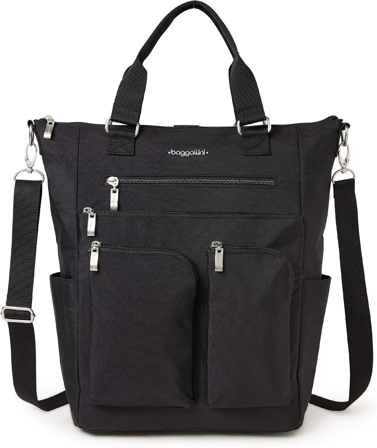 Baggallini womens Legacy 3-in-1 All set 3 in 1 Backpack, Black, One Size US