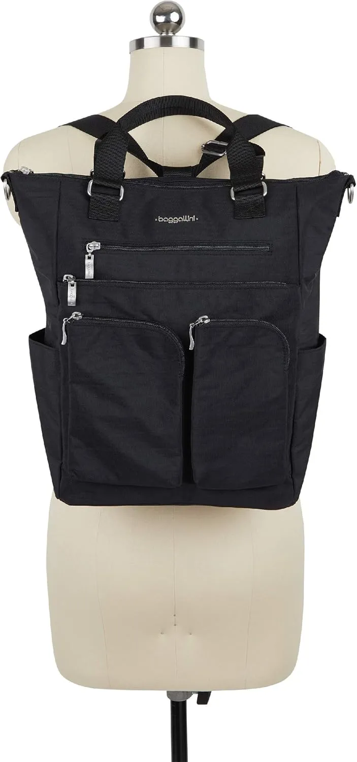 Baggallini womens Legacy 3-in-1 All set 3 in 1 Backpack, Black, One Size US