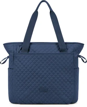 BAGSMART 25L Quilted Tote Bag Large Shoulder Bag with Top Handle for Women, Machine Washable Work Travel Handbag